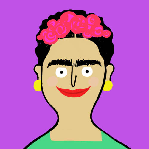 Illustration Cartoon Frida Kahlo GIF