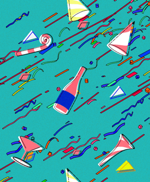 Illustration New Year Confetti Pattern GIF