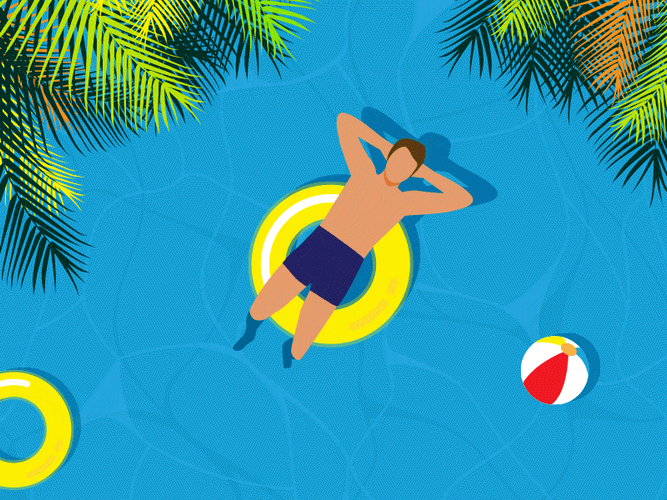 Illustration Summertime Floating GIF
