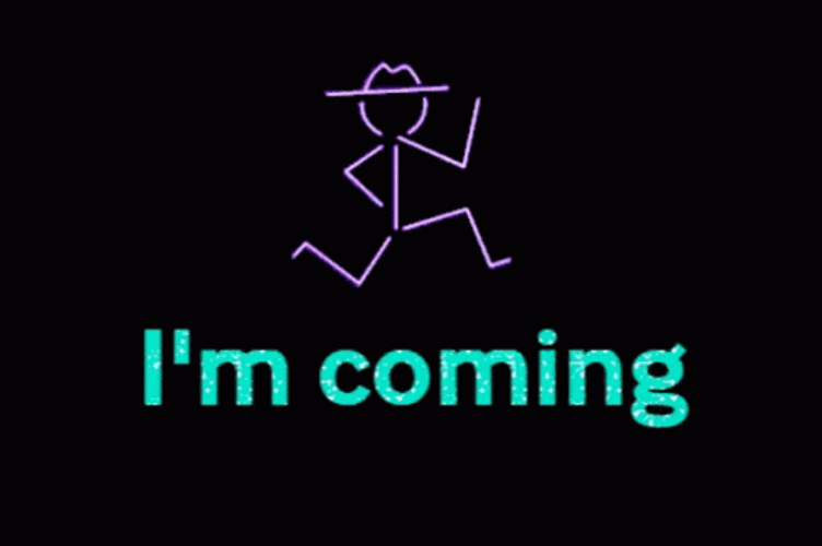 Im Coming Neon Stickman Running GIF