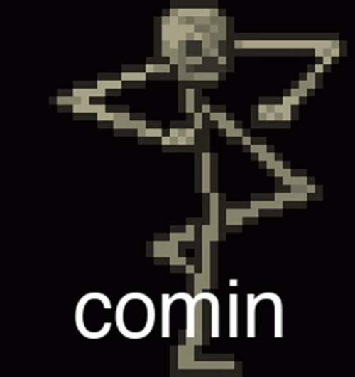 Im Coming Pixelated Skeleton GIF