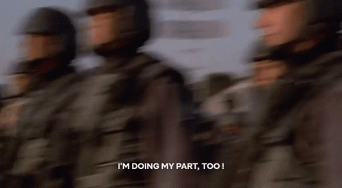 Im Doing My Part Laughing Soldier GIF
