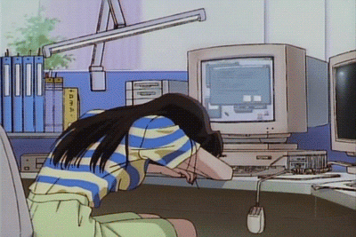 Im Exhausted Anime Girl In The Office GIF