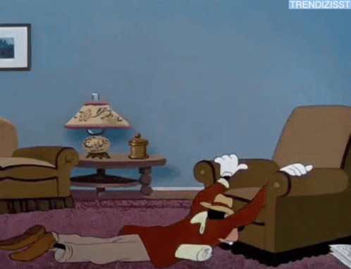 Im Exhausted Goofy Sitting On Sofa GIF