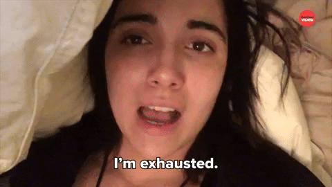 Im Exhausted Woman Lying In Bed GIF