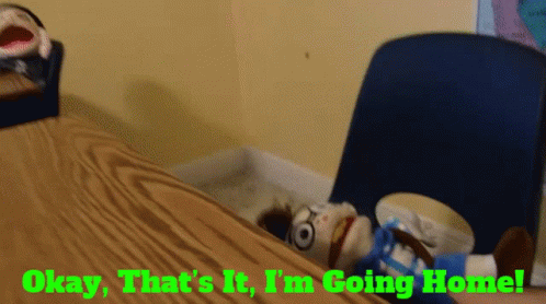 Im Going Home Puppet's Decision GIF