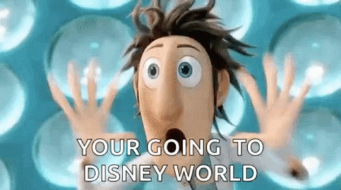 Im Going To Disney World Shocked Flint Lockwood GIF