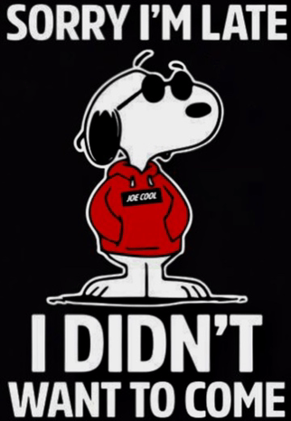 Im Late Cool Snoopy GIF