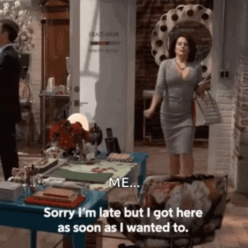 Im Late Elegant Woman GIF