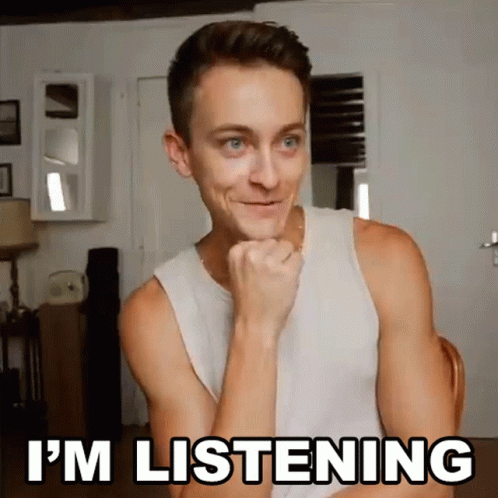 Im Listening Cheeky Damon Dominique GIF