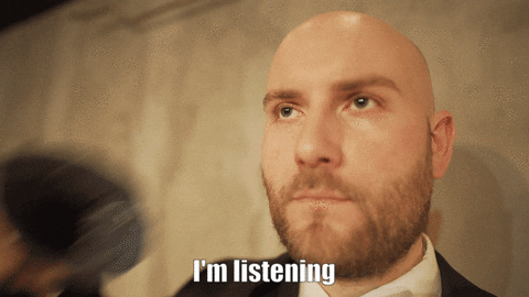Im Listening Dumbwaiter Blank Stare GIF