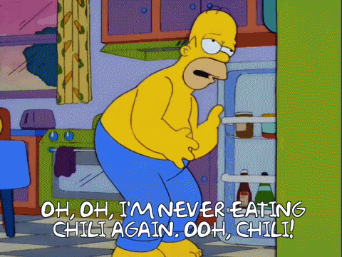 Im Never Eating Chili Again Homer Simpson GIF