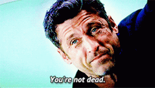 Im Not Dead Yet Derek Shepherd Greys Anatomy GIF