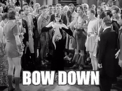 Im Not Worthy Bow Down Vintage Madam Satan GIF