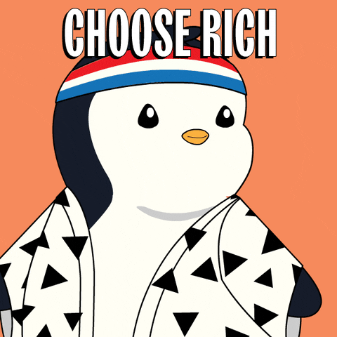Im Rich Pudgy Penguin Headband GIF