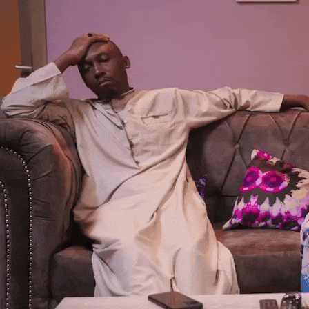 Im Tired Bald Guy Sleeping On Couch GIF