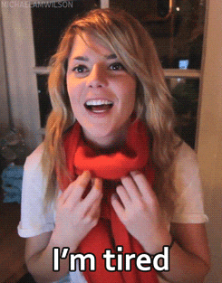 Im Tired Girl Wearing Red Scarf GIF