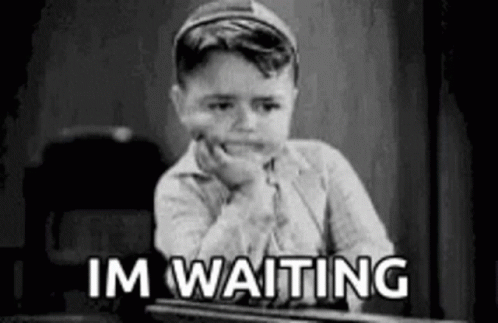 Im Waiting Vintage Kid Frowned Face GIF