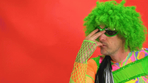 Im Watching You Funny Green Hair GIF