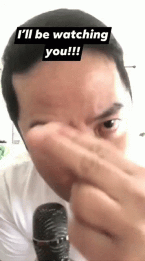 Im Watching You Asian Guy GIF