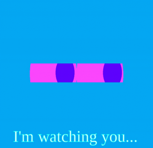 Im Watching You Blue Eyes Peeking Cartoon GIF