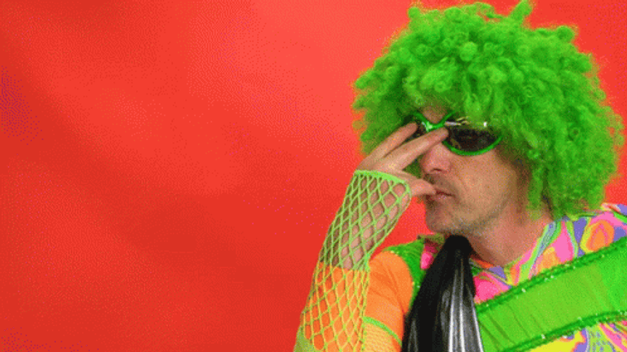 Im Watching You Funny Green Hair GIF