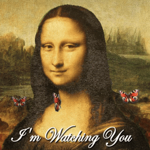 Im Watching You Moving Mona Lisa Painting GIF