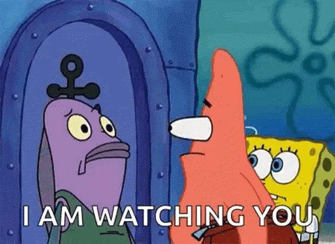 Im Watching You Patrick Star SpongeBob GIF