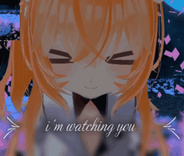 Im Watching You Pretty Anime Girl GIF