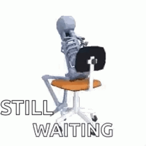 Impatiently Waiting Thinking Skeleton GIF