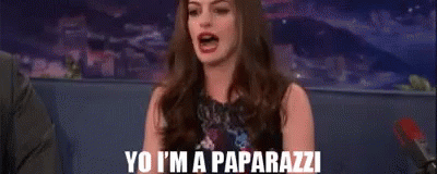 Impersonating Paparazzi Anne Hathaway GIF