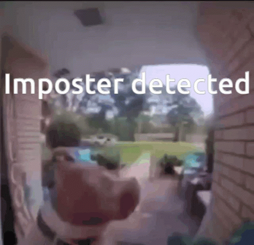 Imposter Detected Dog Facing Forward GIF