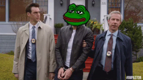Impostor Pepe Arrested GIF