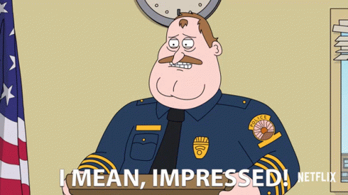 Impressed Police Officer Cartoon GIF