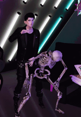 Imvu Skull Avatar Dancing GIF