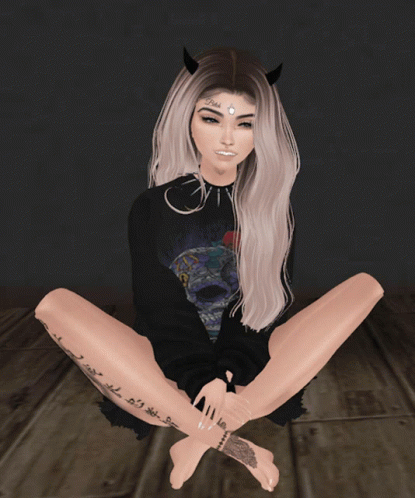 Imvu Avatar Sitting On The Floor GIF