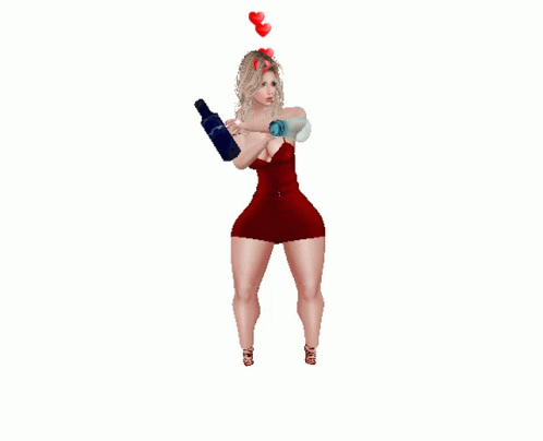 Imvu Girl Avatar Bartending GIF