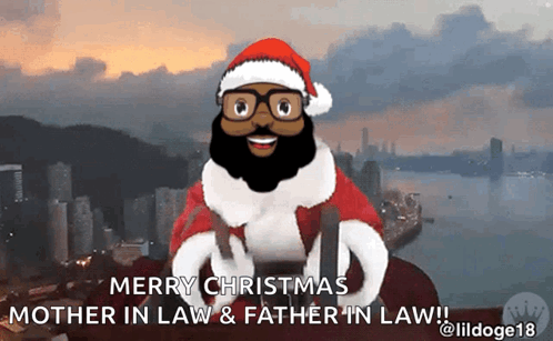 In Law Christmas Greeting Black Santa GIF