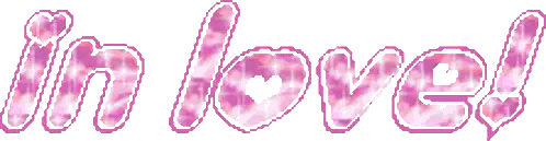 In Love Word in Pink Bubbles