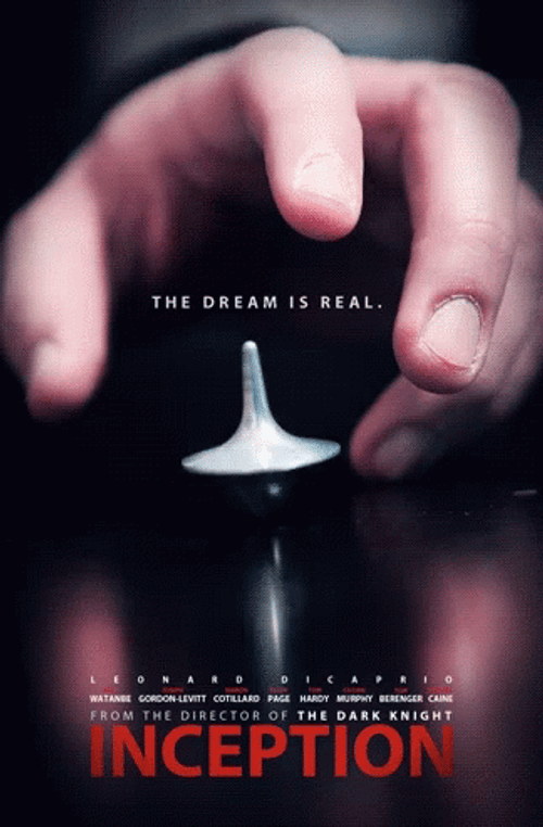 Inception Movie Poster With Spinning Totem GIF