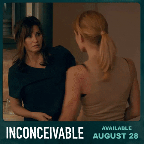 Inconceivable Gina Gershon Wielding Knife GIF