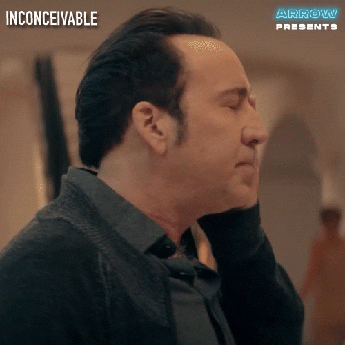 Inconceivable Nicolas Cage Face Palm GIF