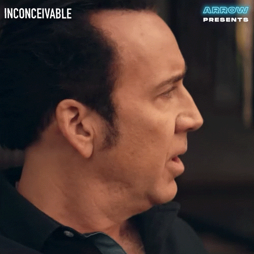 Inconceivable Startled Nicolas Cage Blank Stare GIF