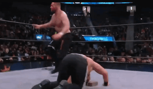 Incredible Curb Stomp Inside Court GIF