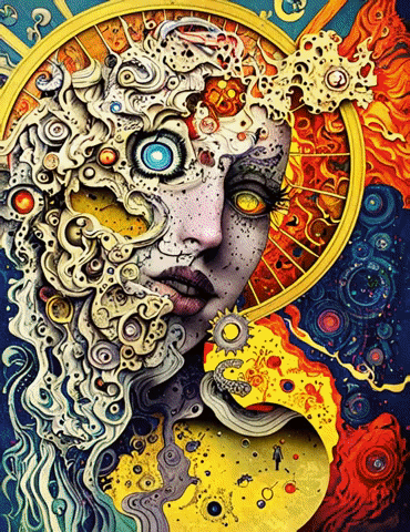 Incredible Fractal Facial Fine Art GIF