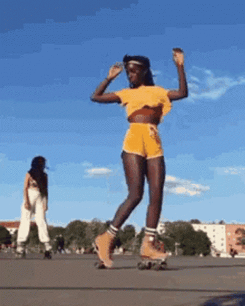 Incredible Girl Roller Skating GIF