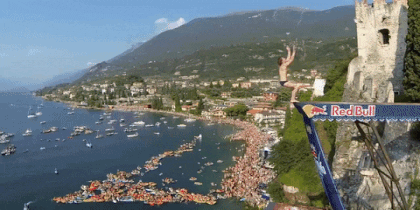 Incredible Triple Lindy High Dive GIF