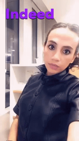 Serious Woman Hand Indeed GIF