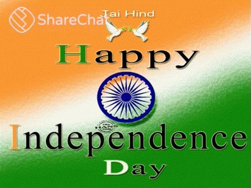 Independence Day Greeting Card with Flag and Doves