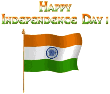 Independence Day Greeting With Flag Pole